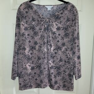 Liz Claiborne Long Sleeve Tie Front Blouse